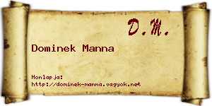 Dominek Manna névjegykártya